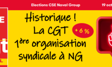 Elections C SE NAVAL-GROUP Historique ! La CGT + 6% 1ère organisation syndicale à NG
