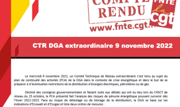 Compte-rendu du CTR Extraordinaire DGA du 9 novembre 2022.