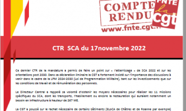 CTR SCA du 17 novembre 2022 Déclaration liminaire et compte-rendu.