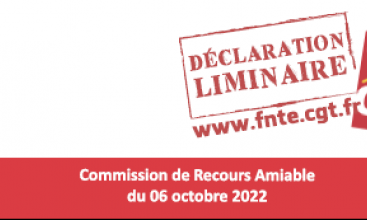 Déclaration liminaire de la Commission de Recours Amiable du 06 octobre 2022.