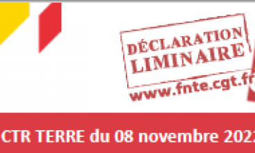 Déclaration Liminaire du CTR Armée de Terre du 08 novembre 2022.