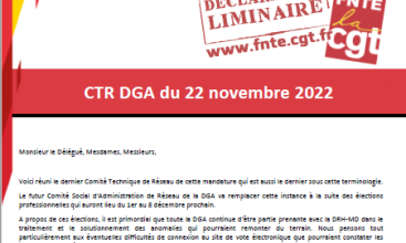CTR DGA du 22 novembre 2022 Déclaration liminaire