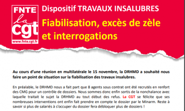 Tract fédéral : Dispositif TRAVAUX INSALUBRES. Fiabilisation, excès de zèle et interrogations.