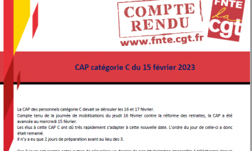 CAP-C 15 février 2023 : Déclaration Liminaire et Compte Rendu.