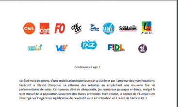 Communiqué intersyndical du 15 juin 2023 : Continuons à agir !