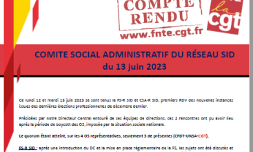 CSA R SID du 13 juin 2023 - Déclaration Liminaire et Compte Rendu.