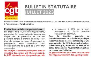 AIA CLERMONT-FERRAND : BULLETIN STATUTAIRE JUILLET 2023.