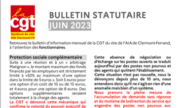 AIA CLERMONT-FERRAND : BULLETIN STATUTAIRE JUIN 2023.