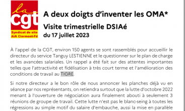 AIA CLERMONT-FERRAND : Compte-rendu de la visite du Directeur du SIAé du 17 juillet 2023.