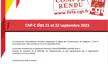 Déclaration Liminaire et Compte Rendu de la CAPC des 21 et 22 septembre 2023.