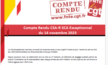 Compte rendu du CSA R SCA Exceptionnel du 14 novembre 2023.