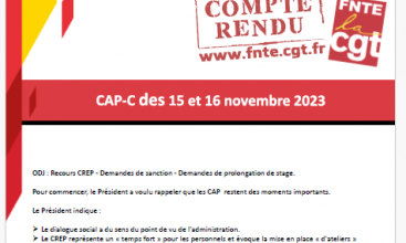 Déclaration Liminaire - Compte rendu CAP C 15 et 16 novembre 2023 et Tract CREP.