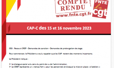 CAP-C 15 et 16 novembre 2023 : Déclaration Liminaire et Compte Rendu et Tract CREP.