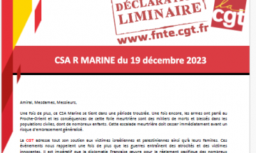 Déclaration Liminaire du CSA R MARINE du 19 décembre 2023.