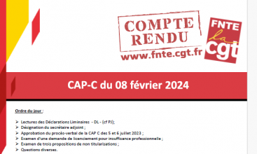 CAP C du 08 février 2024 – Déclaration Liminaire et Compte Rendu.