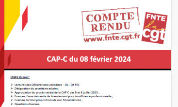 CAP-C du 08 février 2024 – Déclaration Liminaire et Compte Rendu.