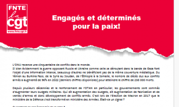 Tract : Engagés et déterminés pour la paix !