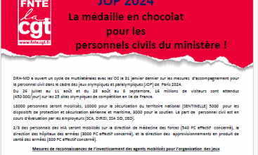 JOP 2024 : La médaille en chocolat pour les personnels civils du ministère !