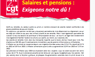 Tract "Salaires et pensions : Exigeons notre dû !"