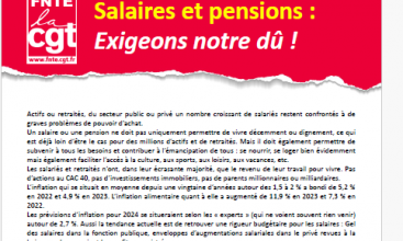 Tract "Salaires et pensions : Exigeons notre dû !"
