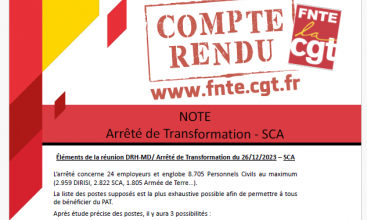 CR Réunion précision Arrêté Transformation - SCA