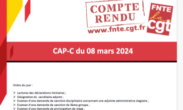 Déclaration Liminaire et Compte Rendu de la CAP-C des 07 et 08 mars 2024.