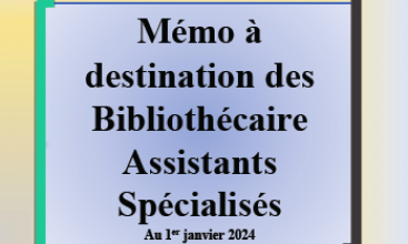 Triptyque à destination des Bibliothécaire Assistant Spécialisé (BIBAS)