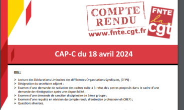 CAP C du 18 avril  2024 – Déclaration Liminaire et Compte Rendu.