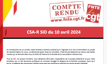 Compte rendu du CSA R SID du 10 avril 2024.
