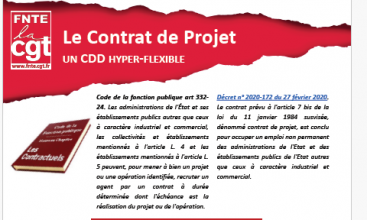 Tract FNTE - Le Contrat de Projet -  UN CDD HYPER-FLEXIBLE