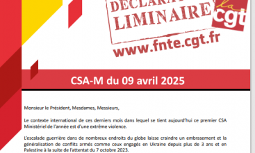 Déclaration Liminaire du CSA-M du 09 avril 2025.