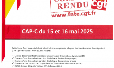 CAP C des 15 et 16 mai 2025 - Déclaration Liminaire et Compte Rendu.