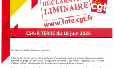 Déclaration Liminaire du CSA-R TERRE du 18 juin 2025