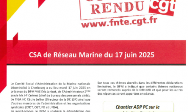 Déclaration Liminaire et Compte Rendu du CSA-R MARINE du 17 juin 2025.