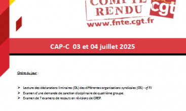 CAP C des 03 et 04 juillet 2025 - Déclaration Liminaire et Compte Rendu.