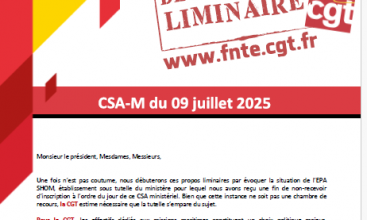 Déclaration Liminaire du CSA-M du 09 juillet 2025.