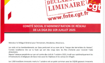 Déclaration Liminaire du CSA-R DGA du 1er juillet 2025.