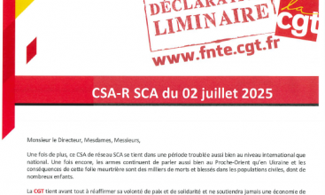 Déclaration Liminaire du CSA-R SCA du 02 juillet 2025.