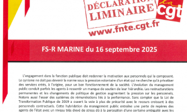 Déclaration Liminaire de la FS-R MARINE du 17 septembre 2025.