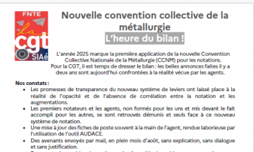 Tract SIAé - Nouvelle convention collective de la métallurgie - L'heure du bilan !