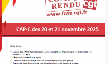 Déclaration Liminaire et Compte Rendu de la CAP-C des 20 et 21  novembre 2025;