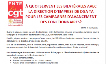 DÉFENSE OCCITANIE - AVANCEMENT FONCTIONNAIRES.