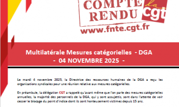 Mesures catégorielles DGA compte rendu de la multilatérale du 04 novembre 2025.