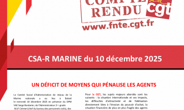 CSA-R MARINE du 10 décembre 2025 : Déclaration Liminaire et Compte Rendu.