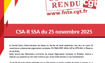 CSA-R SSA du 25 novembre 2025 - Déclaration Liminaire et Compte Rendu.