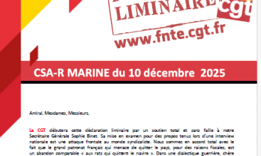 CSA-R MARINE du 10 décembre 2025 - Déclaration Liminaire.