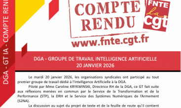 Compte Rendu du Groupe de Travail Intelligence Artificielle - DGA - du 20 janvier 2026.