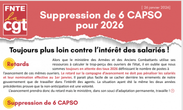 Tract : Suppression de 6 CAPSO pour 2026