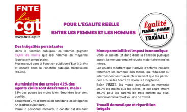 Tract : POUR L’ÉGALITÉ RÉELLE ENTRE LES FEMMES ET LES HOMMES.