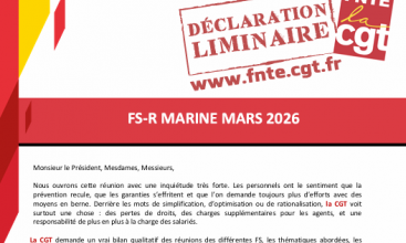 Déclaration Liminaire de la FS-R MARINE du 30 mars 2026.